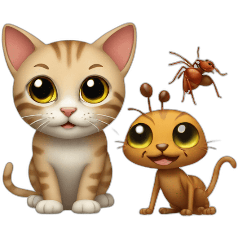 Cat and ant emoji