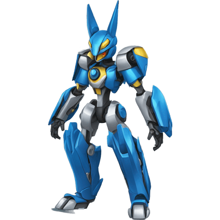 Futuristic mechanical medabot-lucario-mecha full body emoji