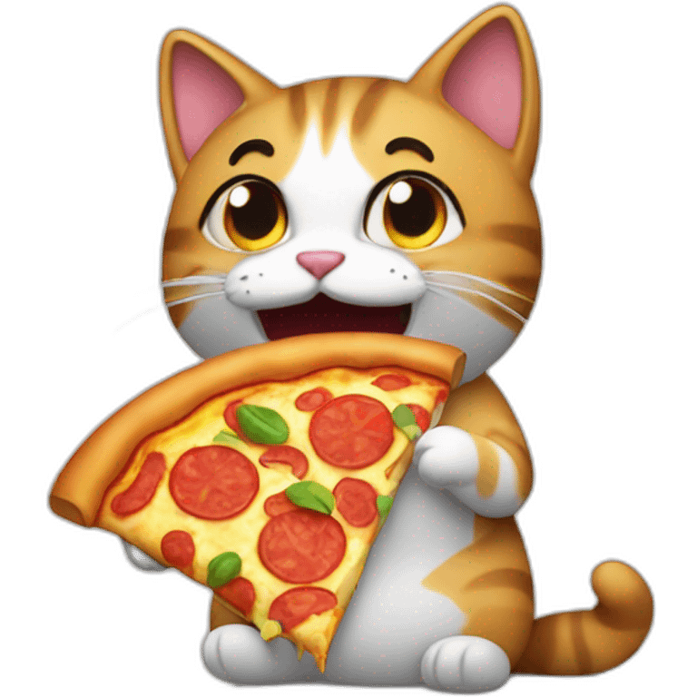 gato comiendo pizza emoji