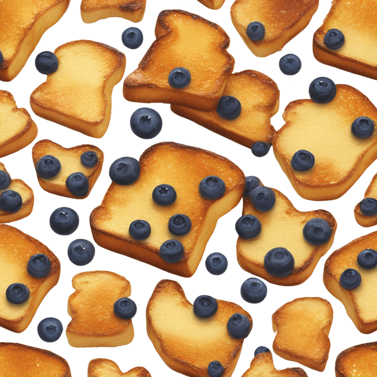 french toast with only blueberries, maple syrup, and butter on top emoji