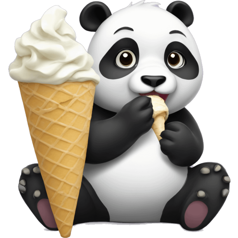 Panda eating ice cream emoji