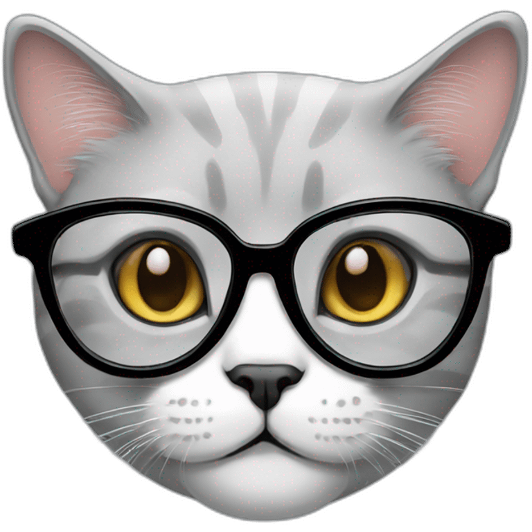 british cat with glasses emoji