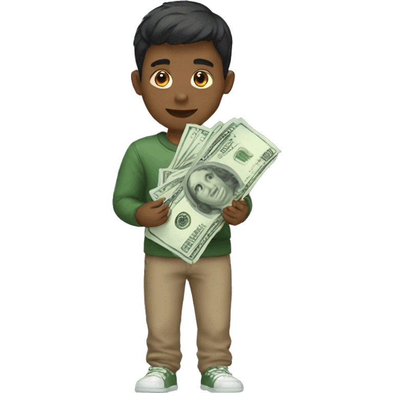 Boy with money emoji