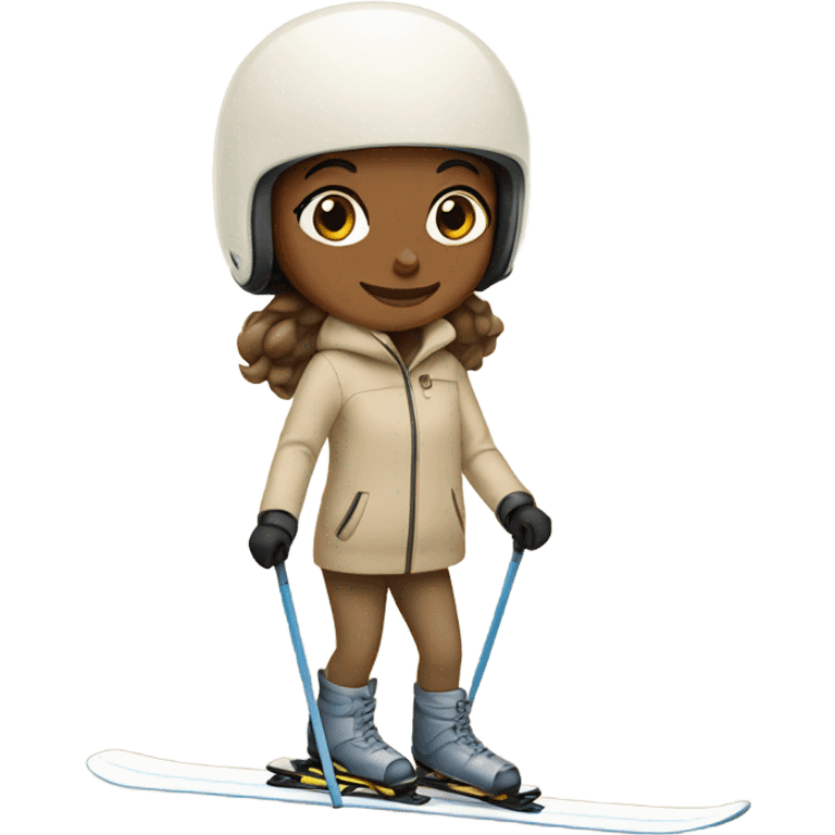 girl on a beige skis emoji