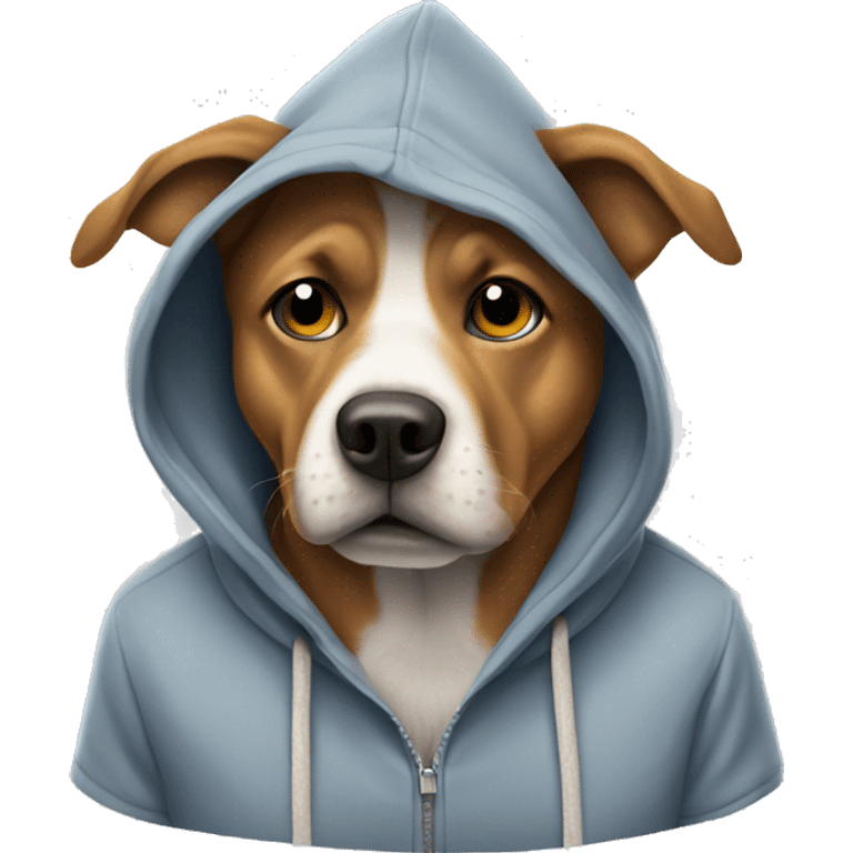 Dog wearing a hoody emoji