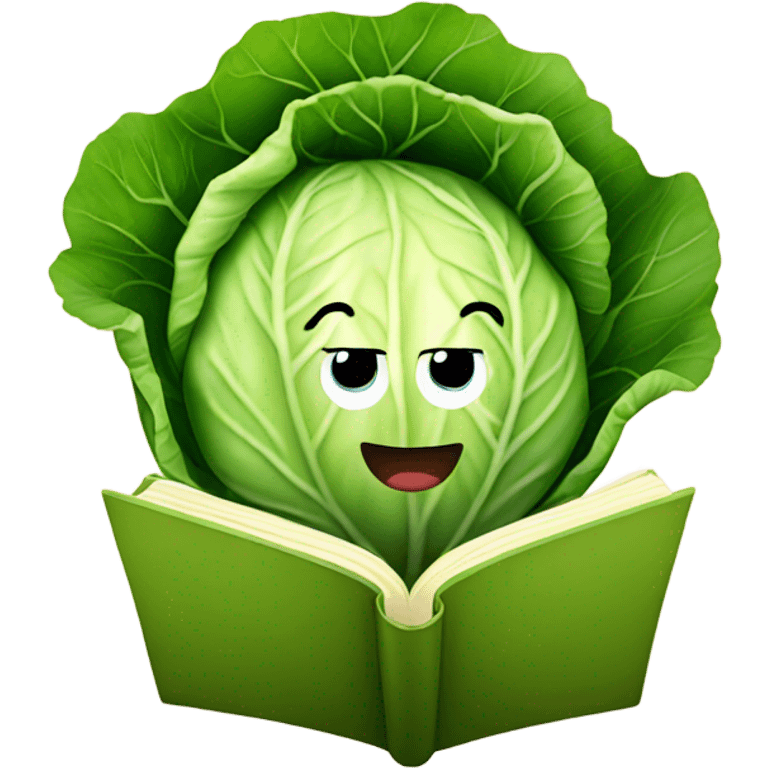 Cabbage reading emoji