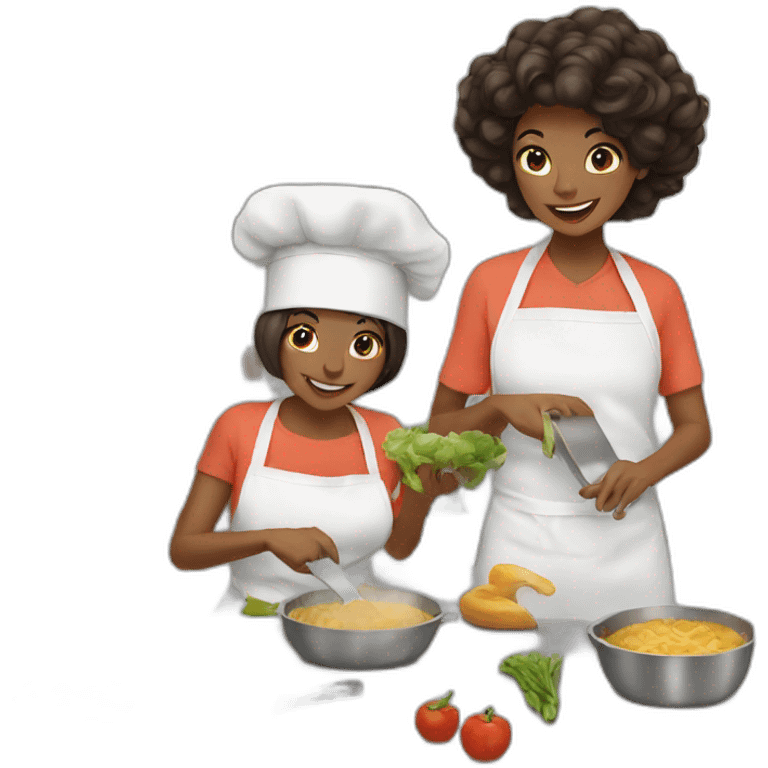 Cooking together in the kitchen emoji