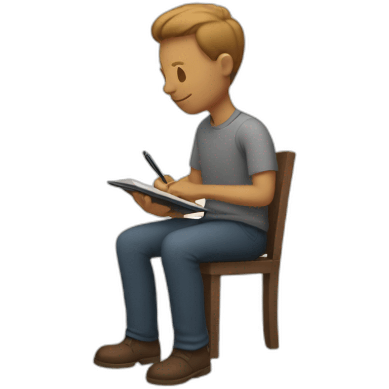 A man writing emoji