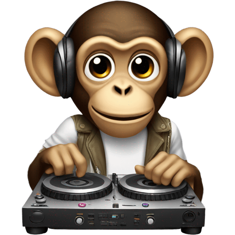 a monkey doing DJ emoji