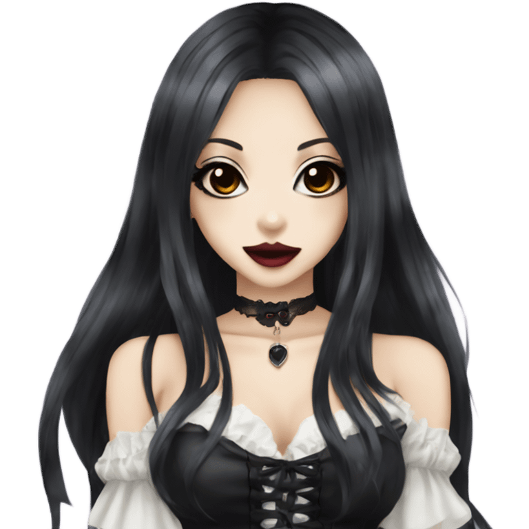 Vampire hime gyaru girl black hair emoji