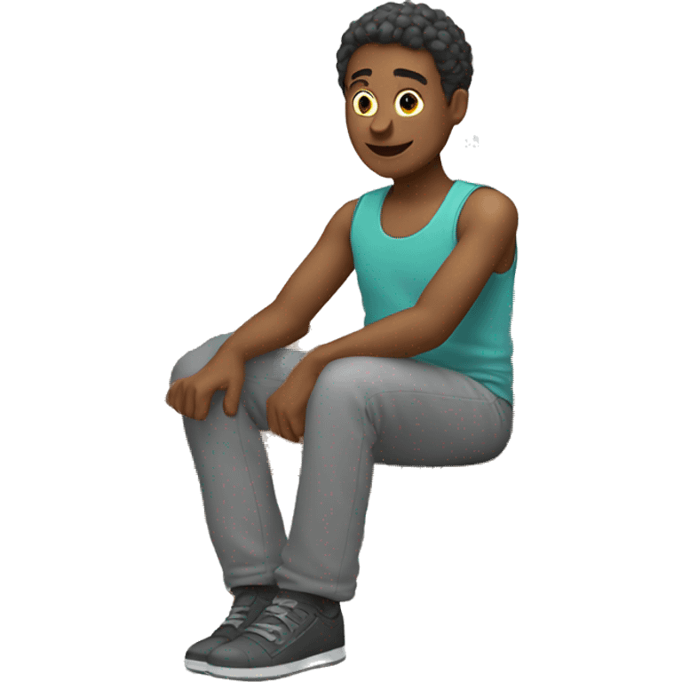 person sitting while moving legs emoji