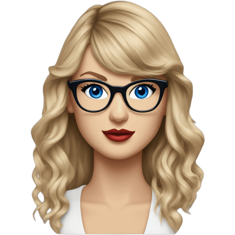 Hyper Realistic Taylor Swift blue eyes and glasses  emoji