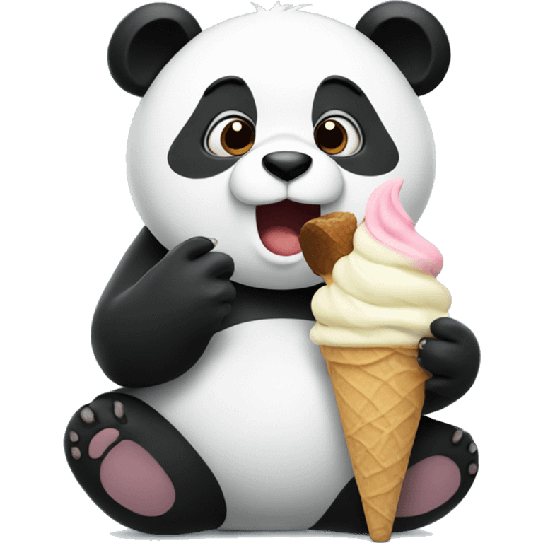 Panda eating ice cream emoji