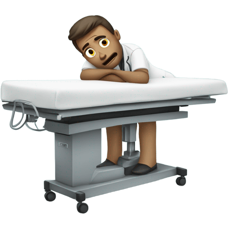 operation table with worried man on it  emoji