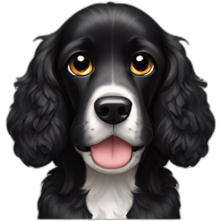 black cocker spaniel wearing a tank top emoji