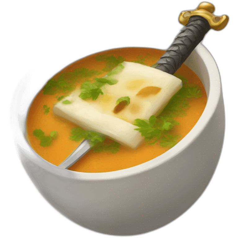 Soup plus sword emoji