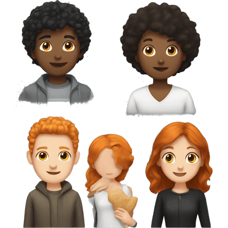 boy with ginger hair and girl with black hair emoji