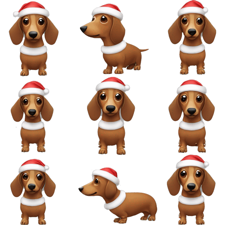 Sausage dog wearing Christmas fit emoji