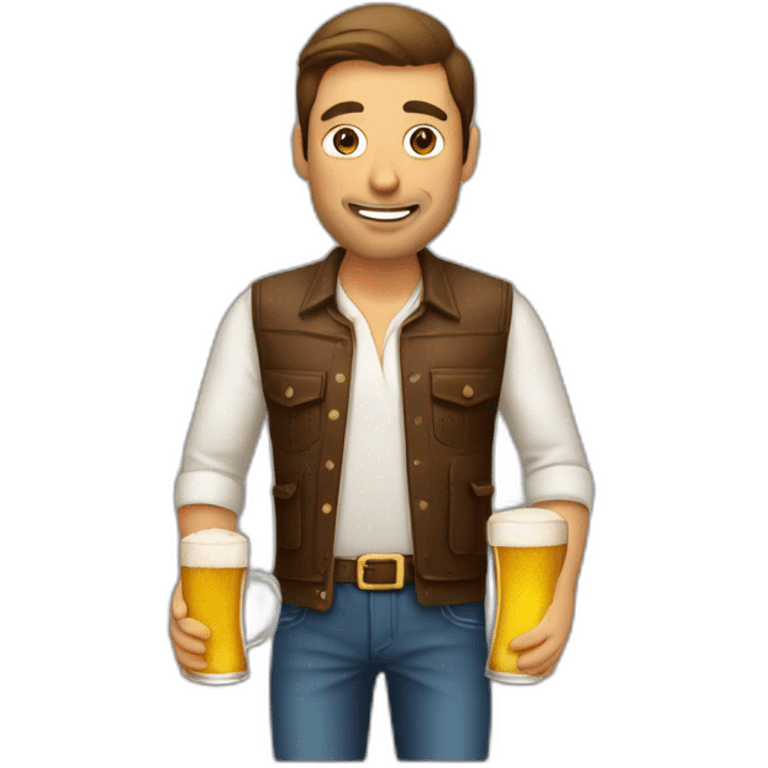 Hombre con cerveza emoji