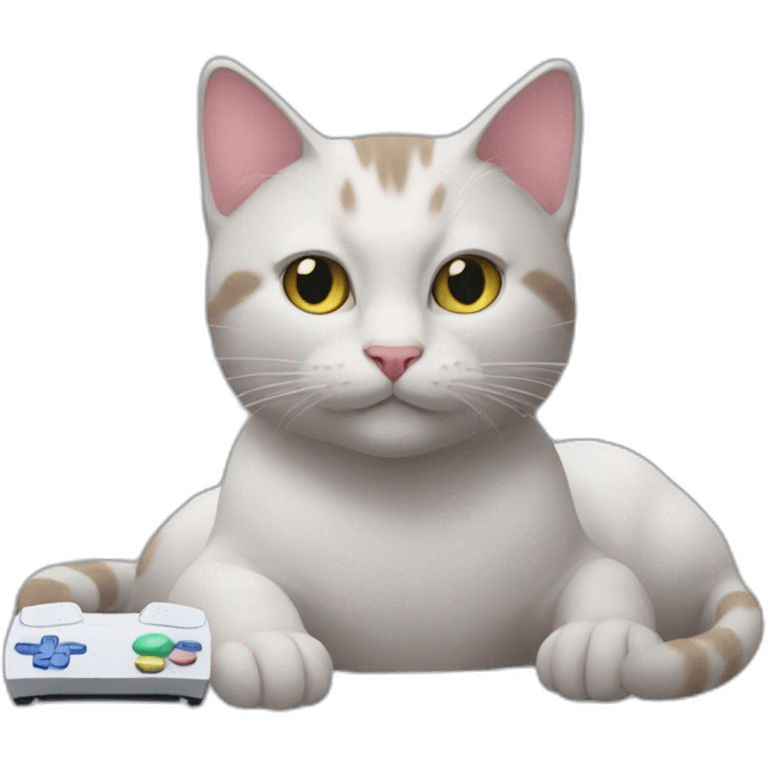 Cat playing PS5 emoji