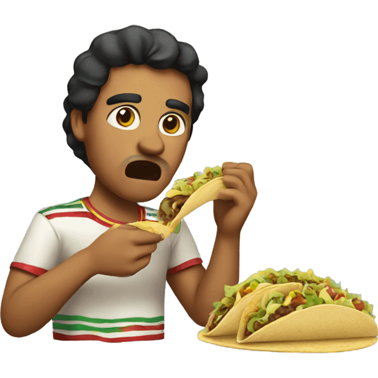 Mexican eating tacos  emoji