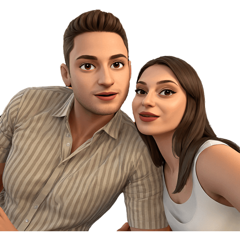 realistic girl and boy portrait emoji