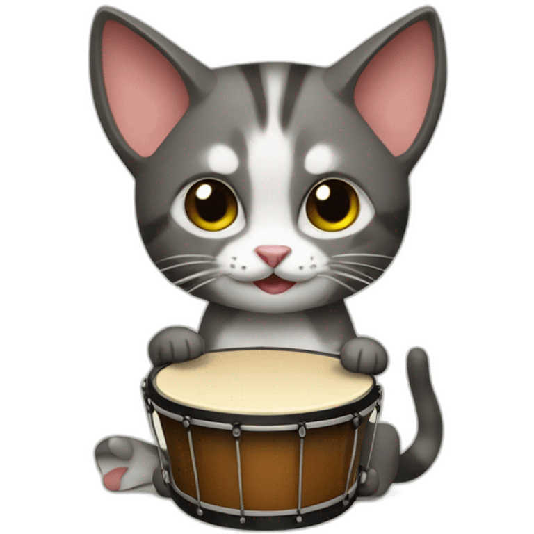 Cat with a bongo emoji