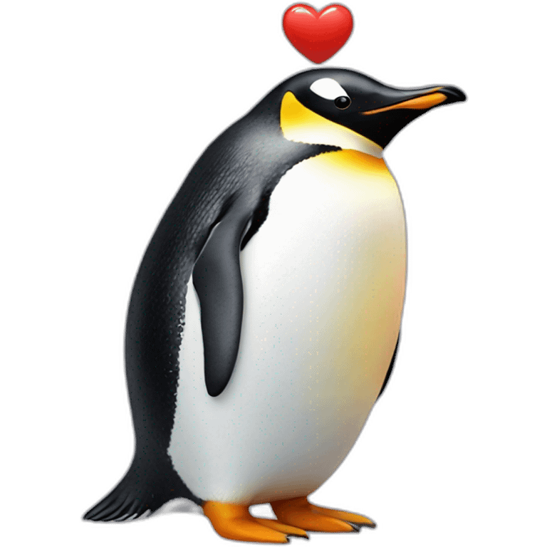 penguin with a heart emoji