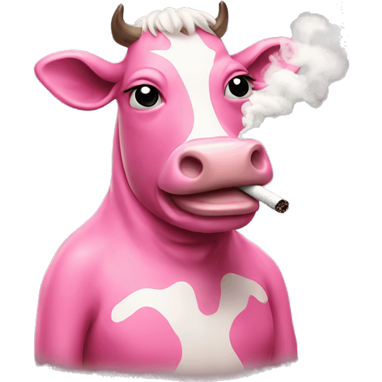 pink cow smoking cigarettes  emoji