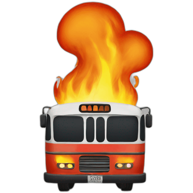 Bus with fire emoji