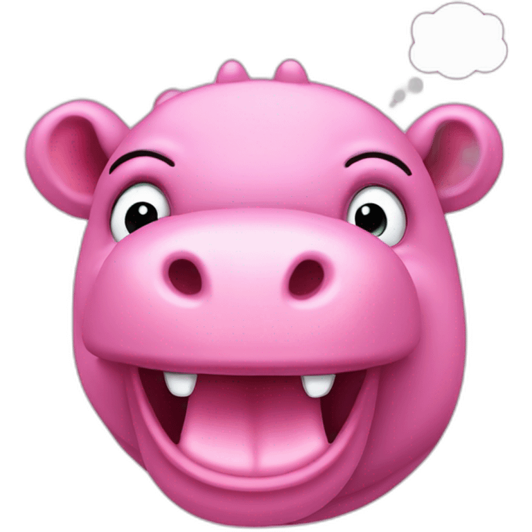 pink hippo surprised with head bursting emoji