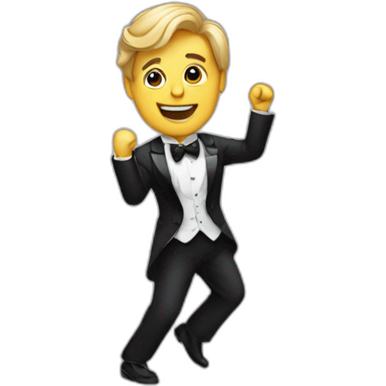 dancing man in a tuxedo emoji