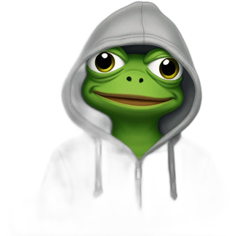 pepe frog in grey hoodie emoji