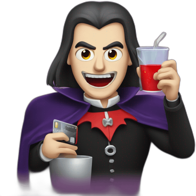 dracula drinks a credit card emoji