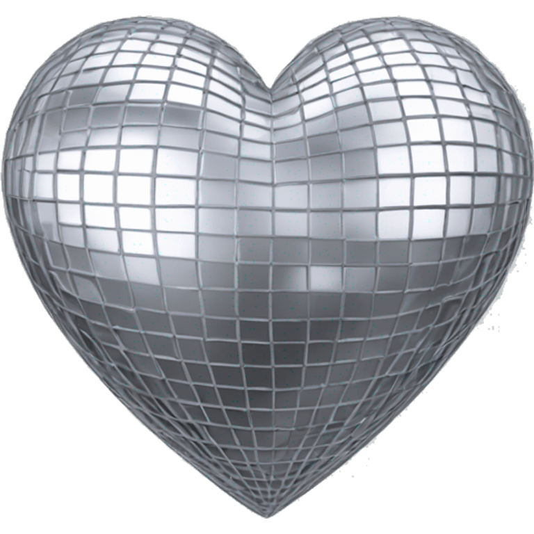 Heart Shaped discoball in Silver  emoji