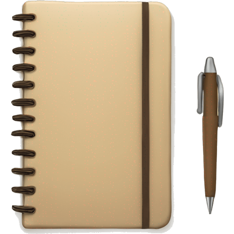 Beige journal with a pen emoji