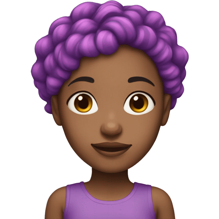 Light skin black girl with pink and purple hair  emoji