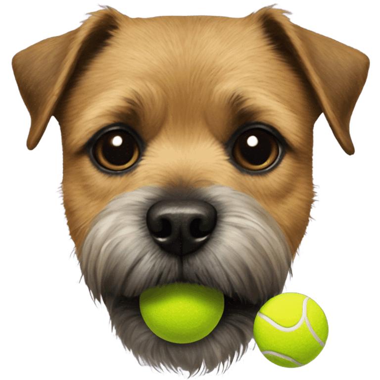 border terrier with a tennis ball emoji