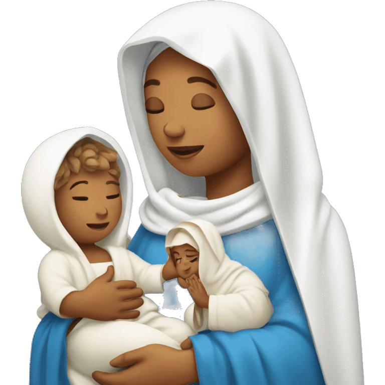 holy Mary with baby Jesus emoji