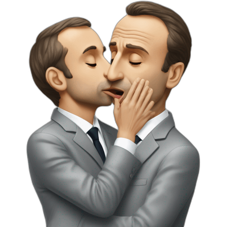 emmanuel macron kissing eric zemmour emoji