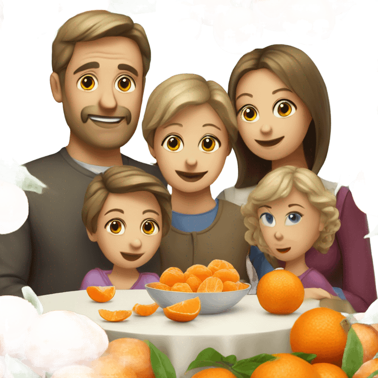 Russian family eating tangerines emoji