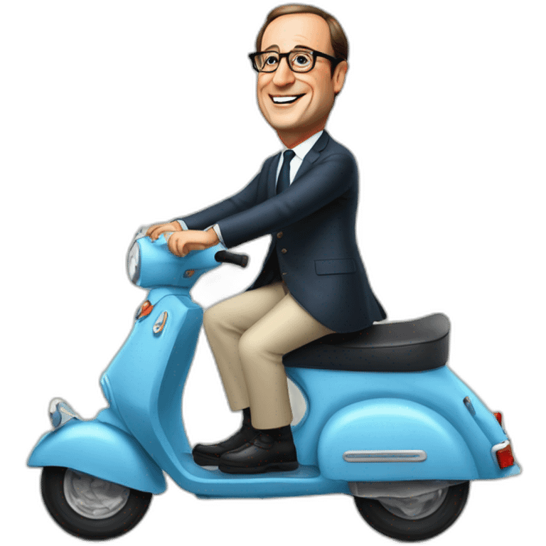 francois hollande sur un scooter emoji