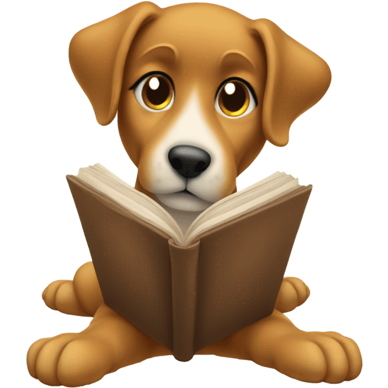 a dog reading a book emoji