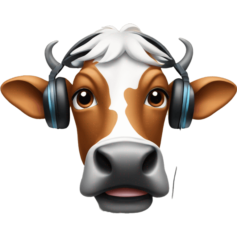 Cow listening to music  emoji