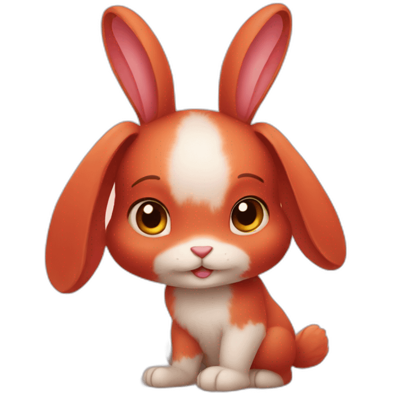 Cute red rabbit  emoji