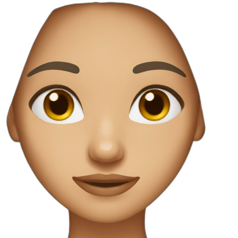 Women brown eyes, long hair,  emoji