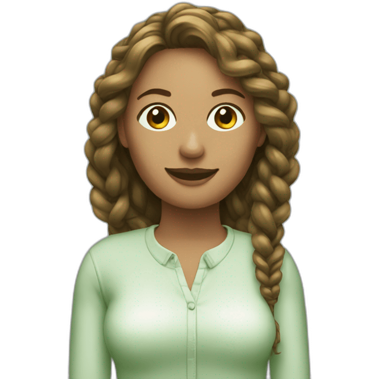 woman with green hanger cord emoji