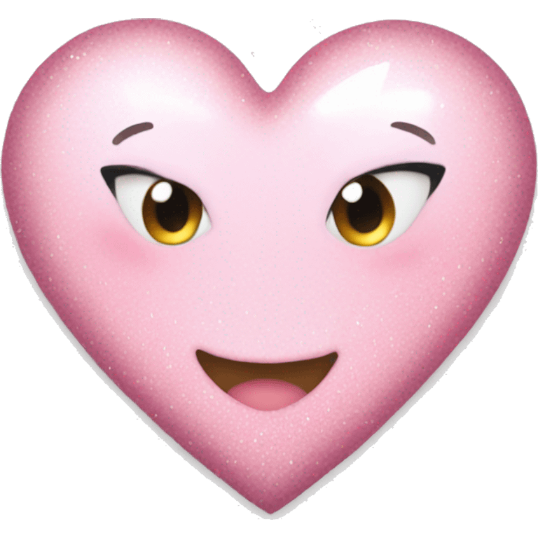 Licht pink heart with sparkle emoji