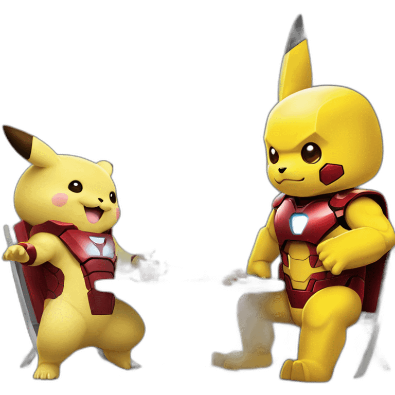 Iron Man et Pikachu qui mange des crêpes  emoji