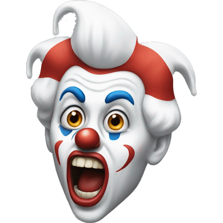 a screaming white clown with white make up emoji